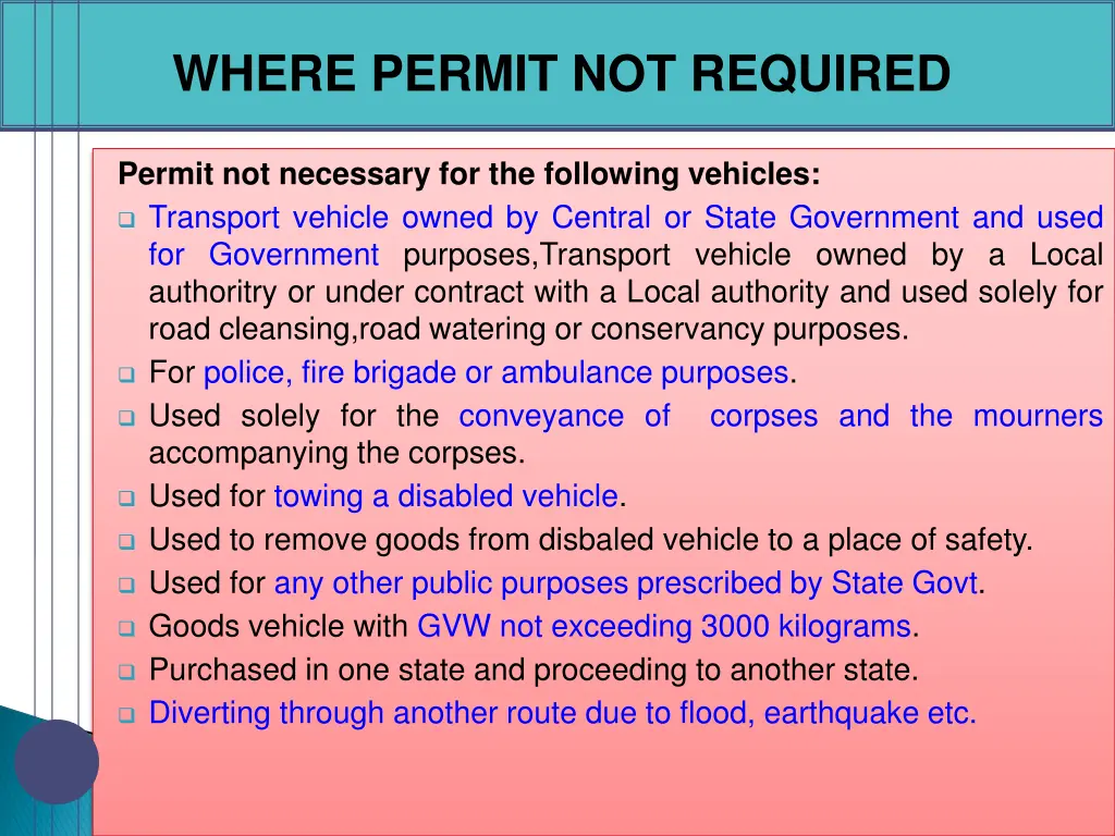 where permit not required