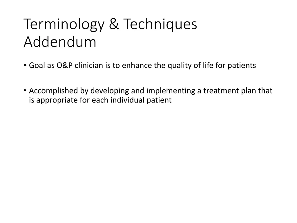 terminology techniques addendum