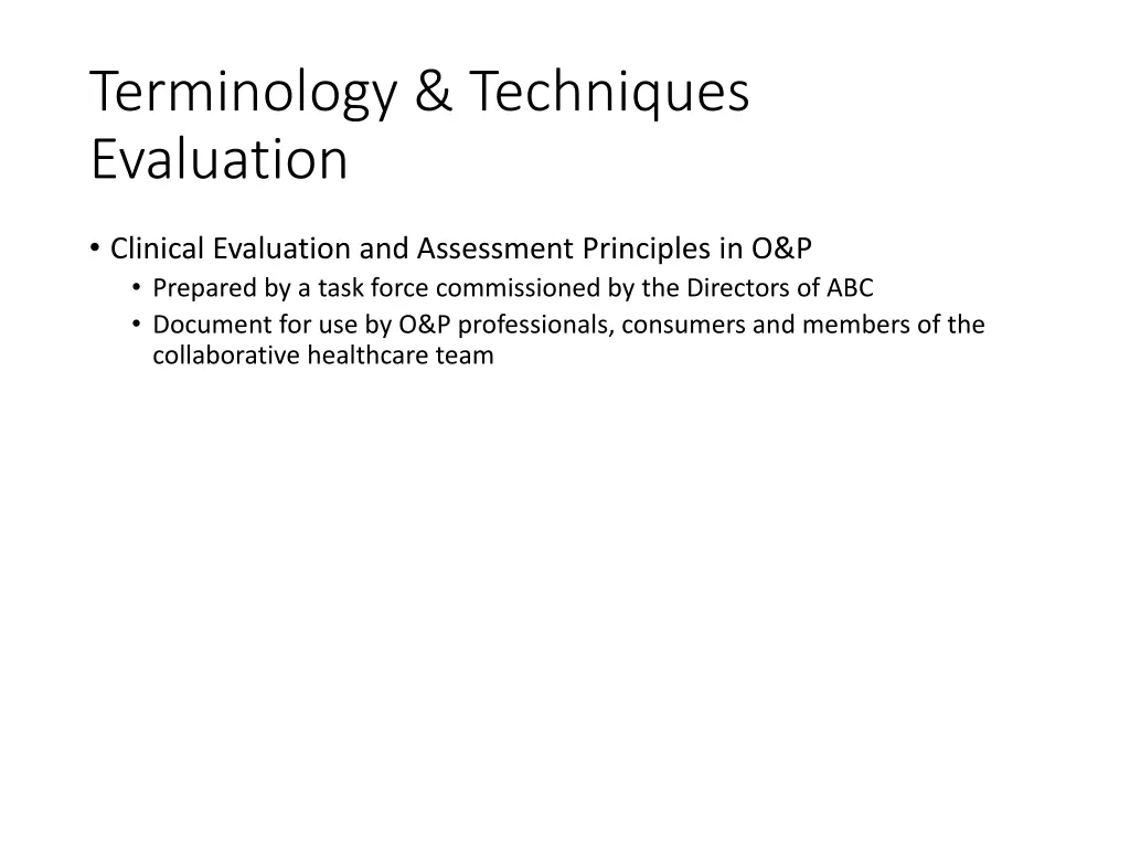 terminology techniques evaluation