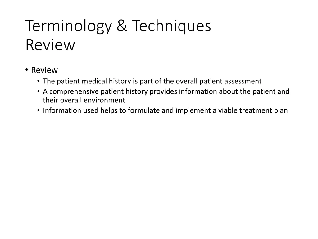 terminology techniques review