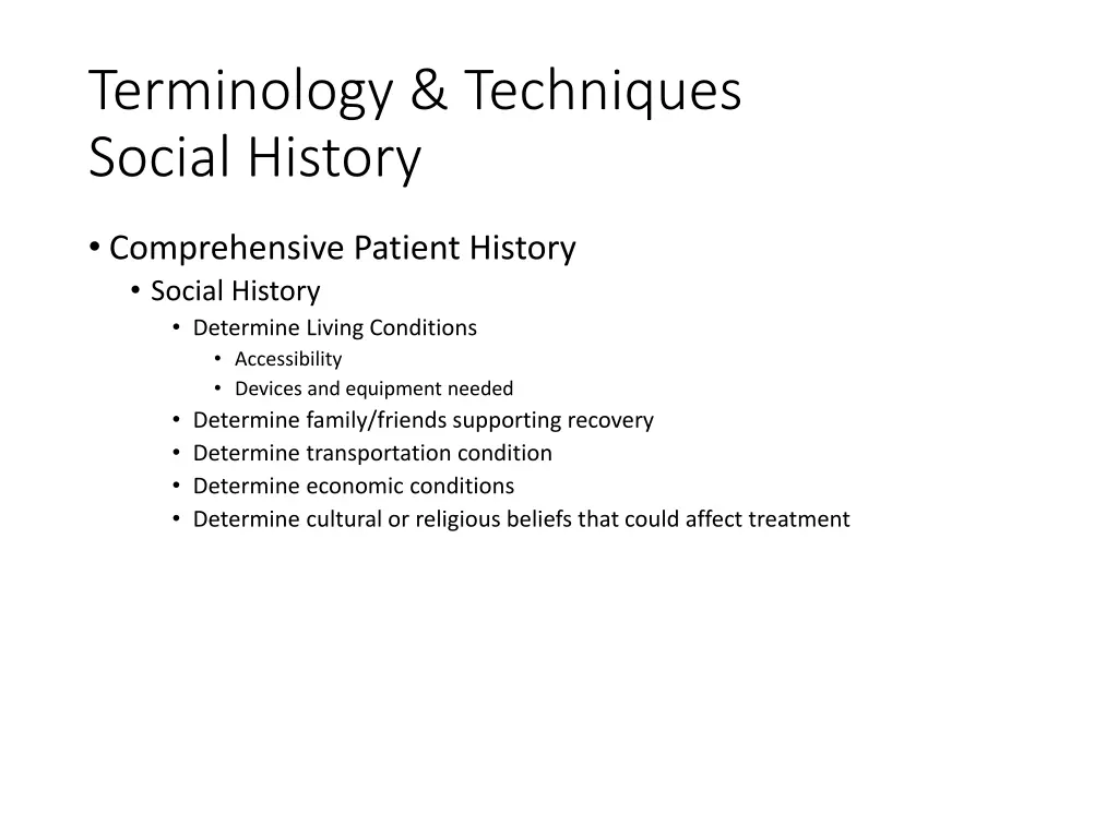 terminology techniques social history