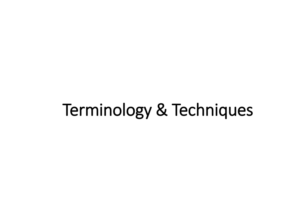 terminology techniques terminology techniques