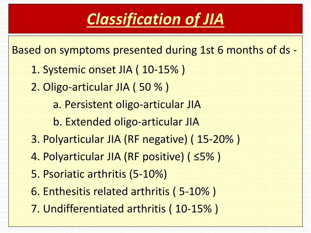 classification of jia