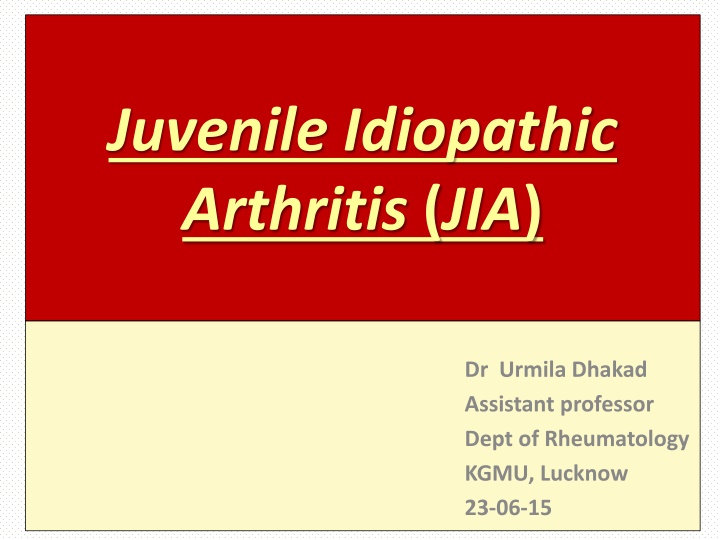 juvenile idiopathic arthritis jia