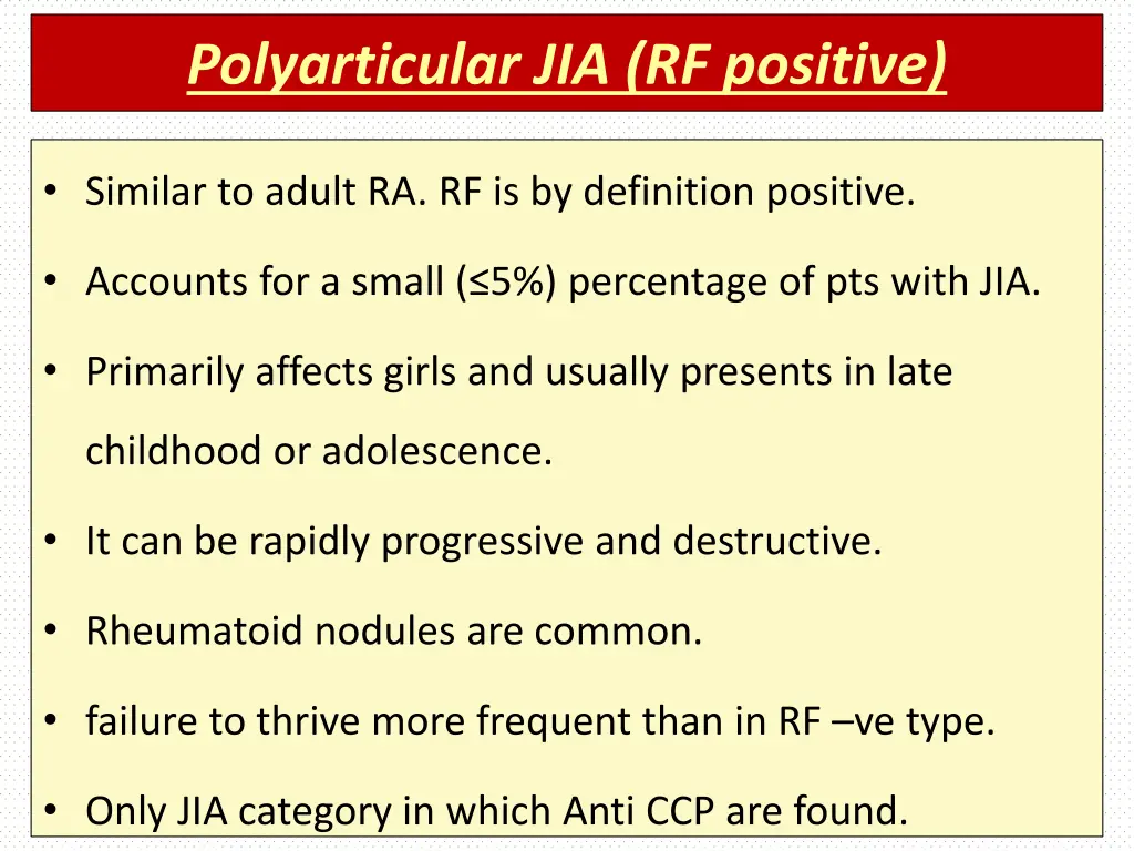 polyarticular jia rf positive