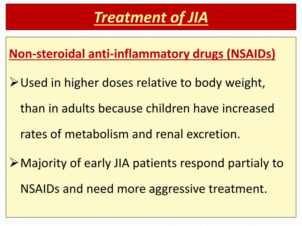 treatment of jia 1