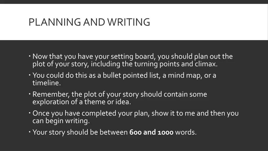 planning and writing