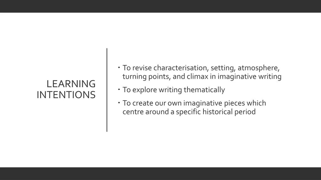 to revise characterisation setting atmosphere