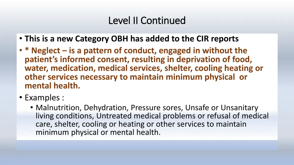 level ii continued level ii continued