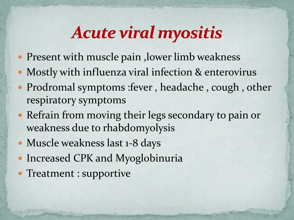 acute viral myositis