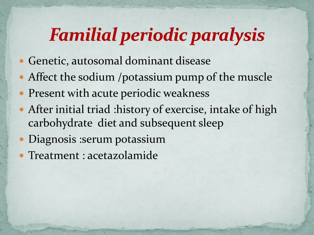 familial periodic paralysis