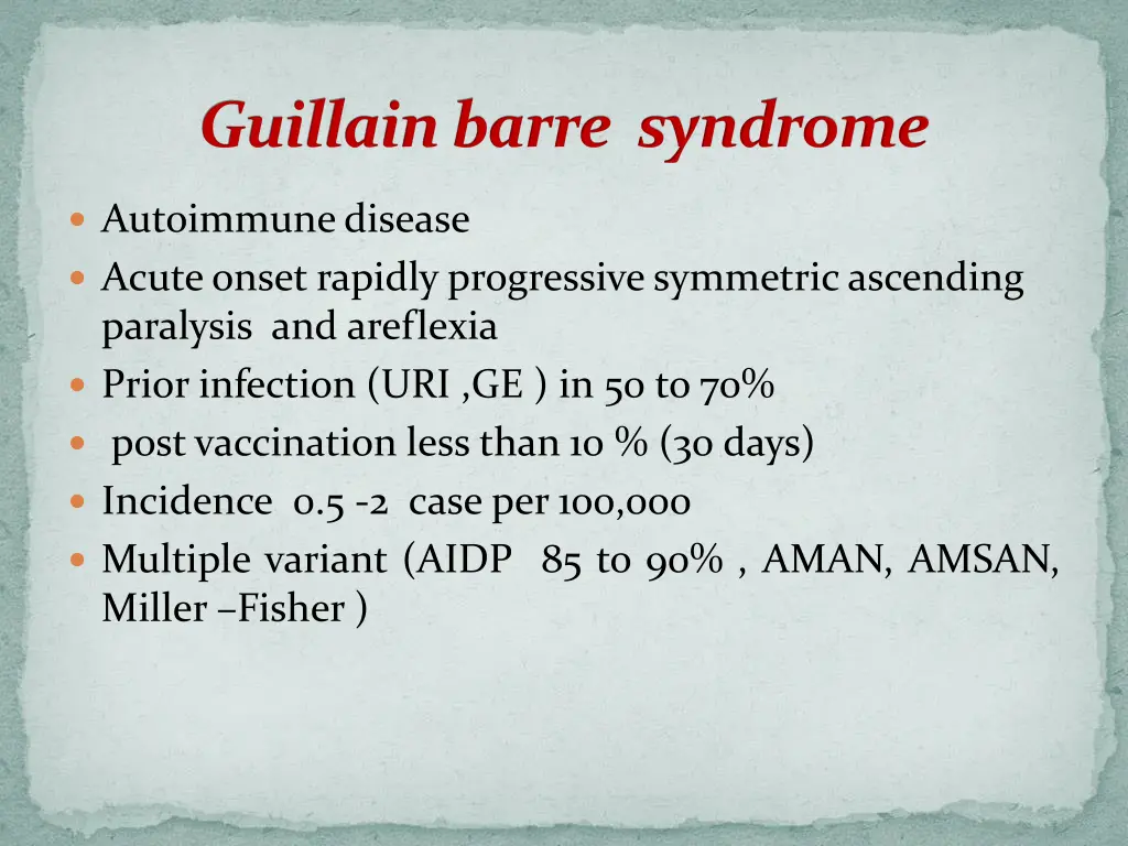 guillain barre syndrome