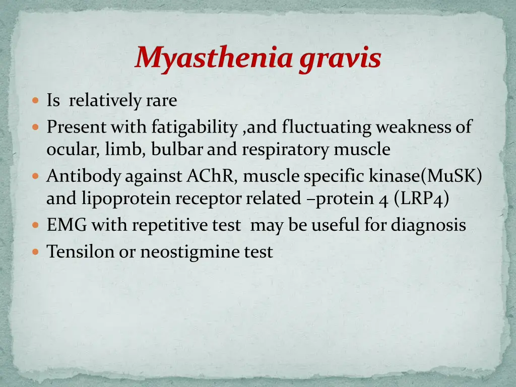 myasthenia gravis