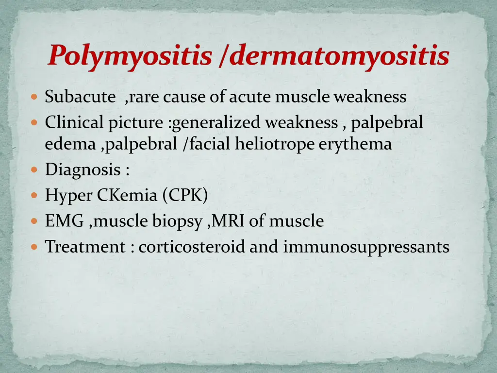 polymyositis dermatomyositis