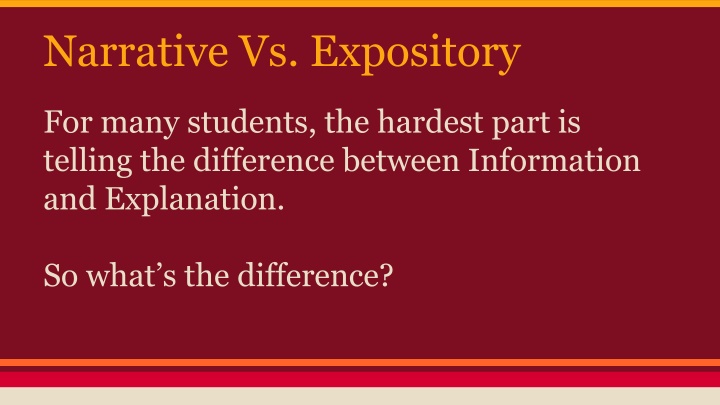 narrative vs expository