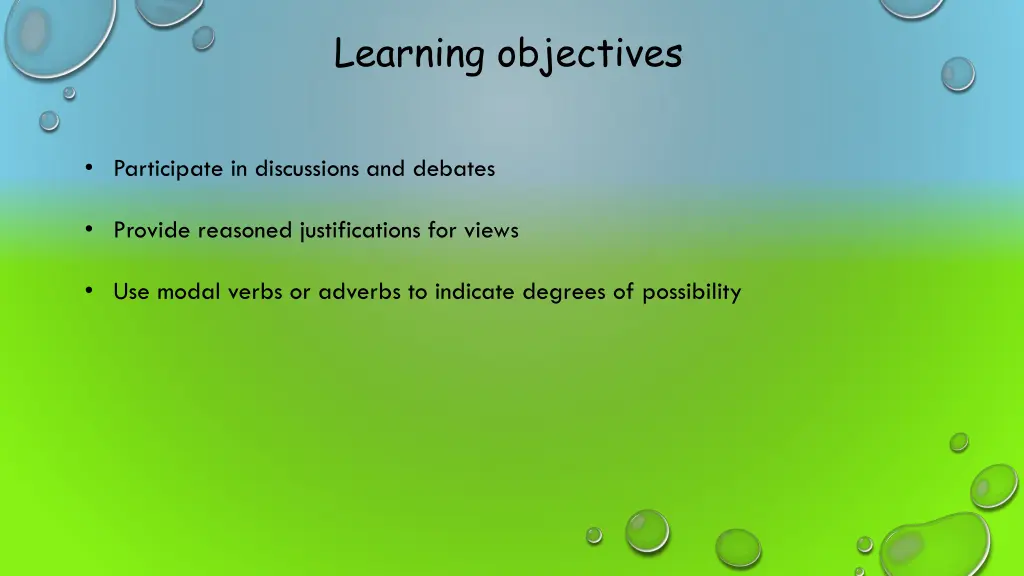 learning objectives