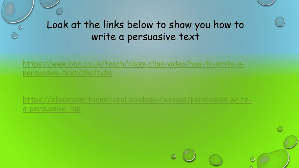 look at the links below to show you how to write