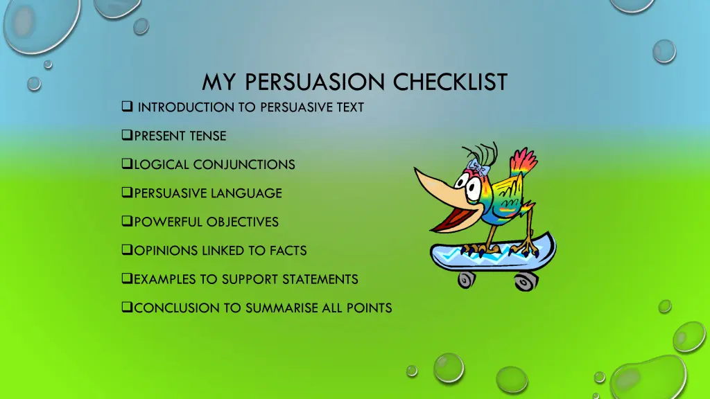 my persuasion checklist introduction