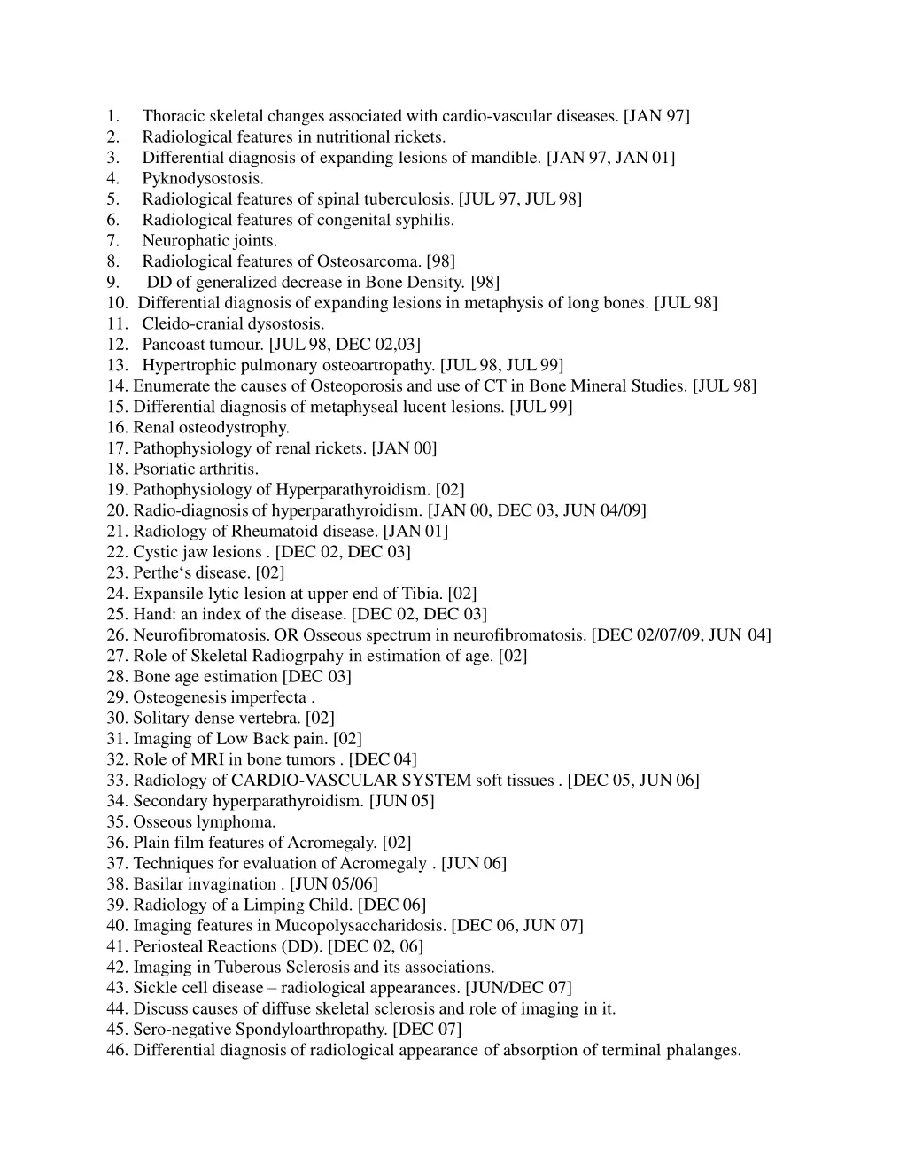 1 2 3 4 5 6 7 8 9 10 differential diagnosis