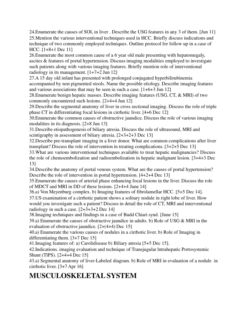 24 enumerate the causes of sol in liver describe