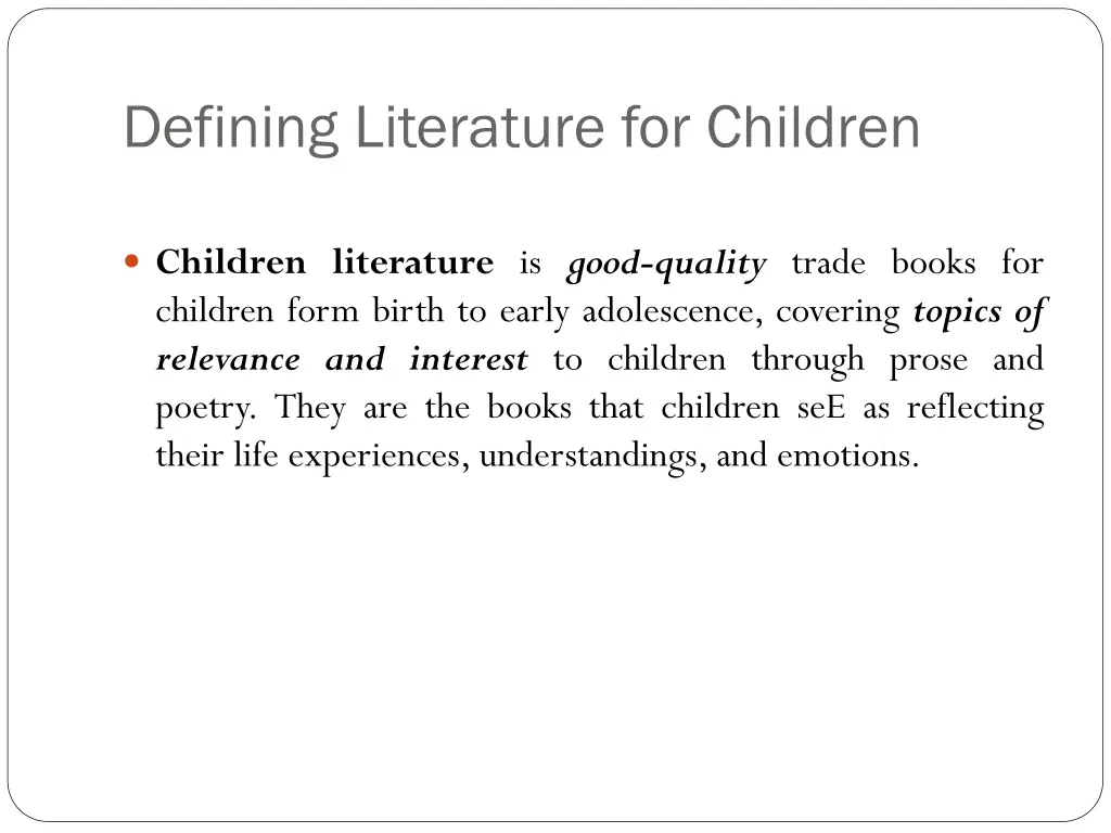 defining literature for children