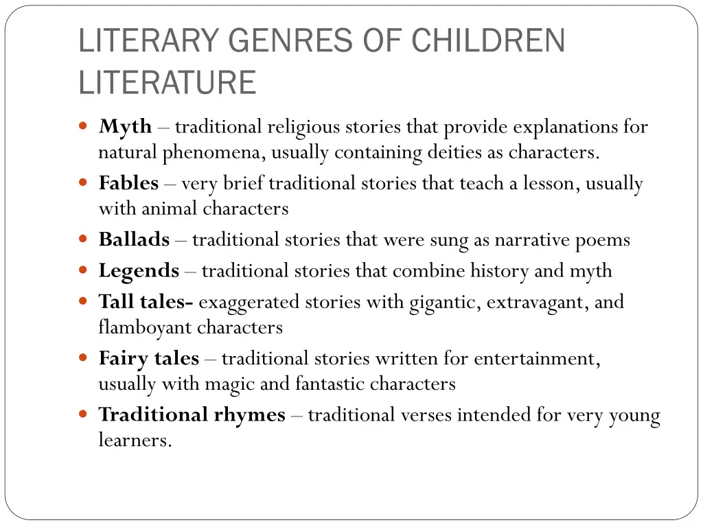 literary genres of children literature 1