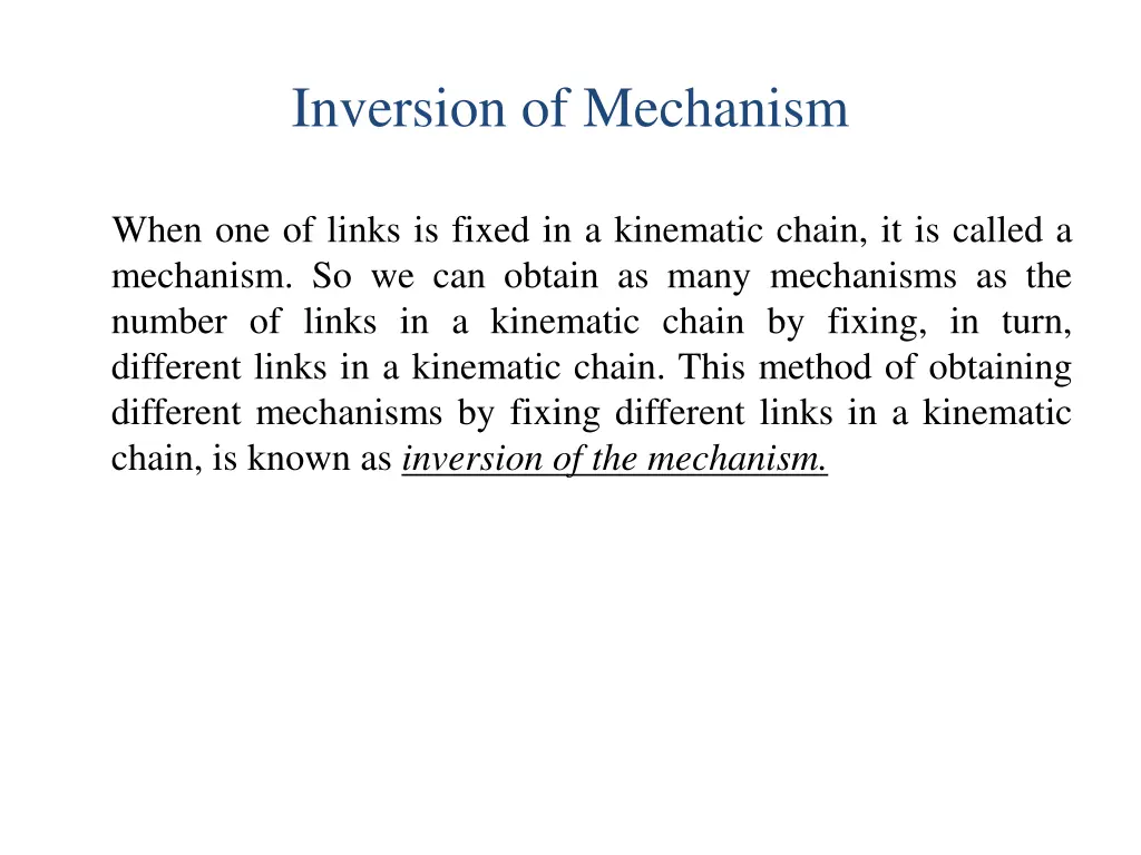 inversion of mechanism