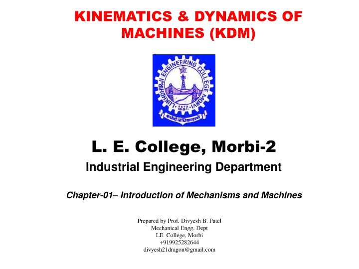 kinematics dynamics of machines kdm