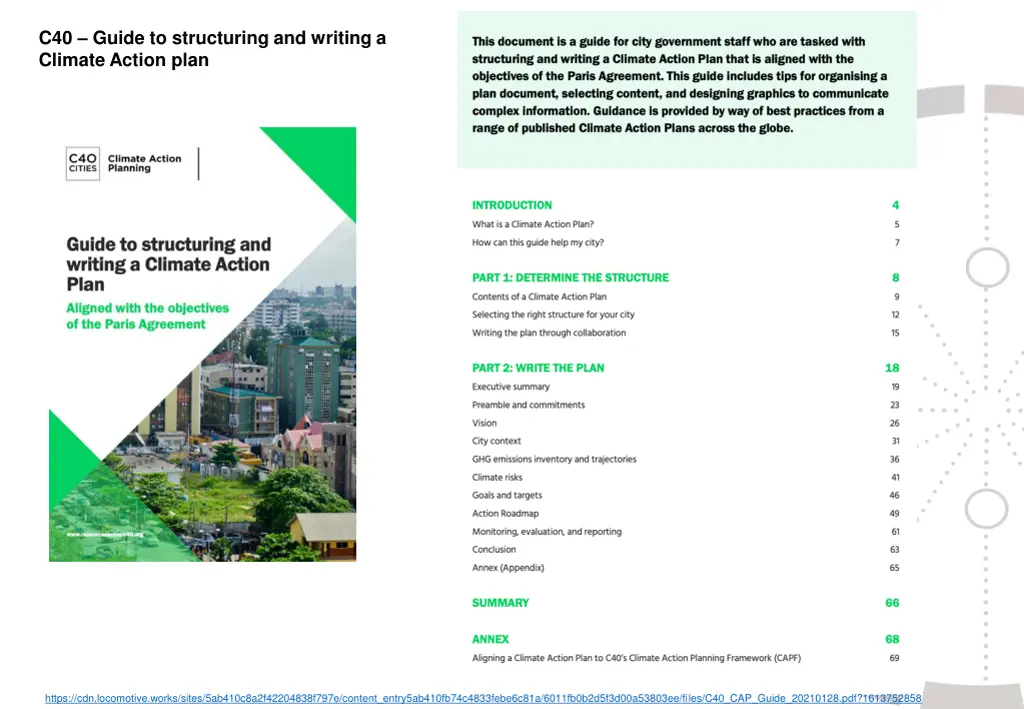 c40 guide to structuring and writing a climate