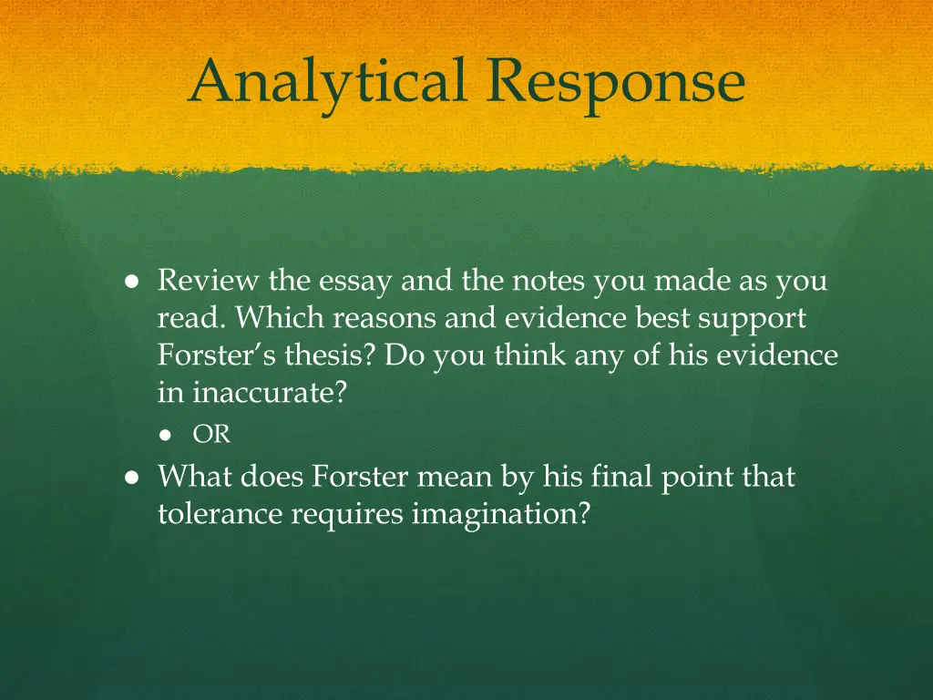 analytical response