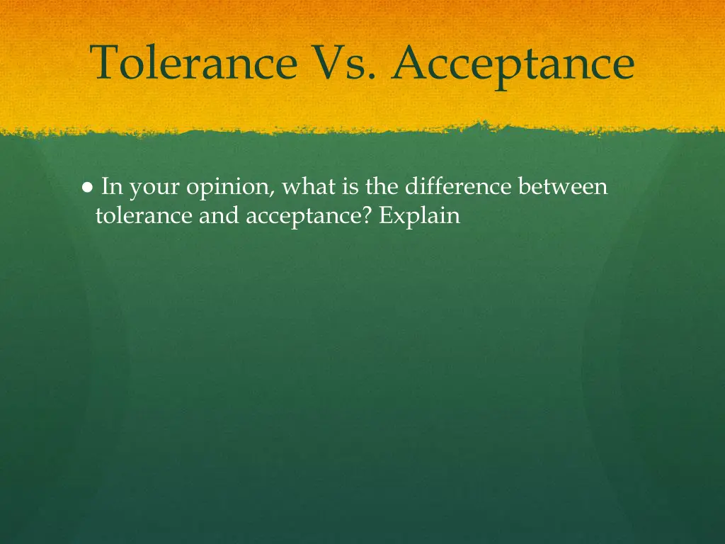 tolerance vs acceptance