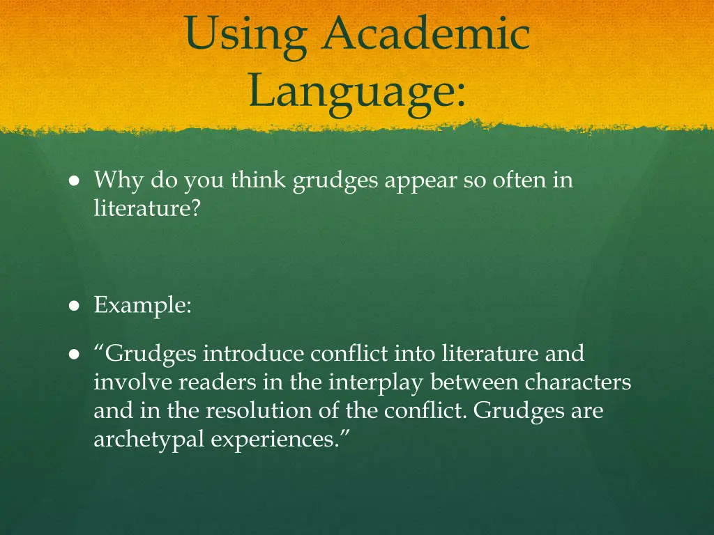 using academic language