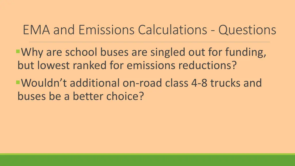 ema and emissions calculations questions 3