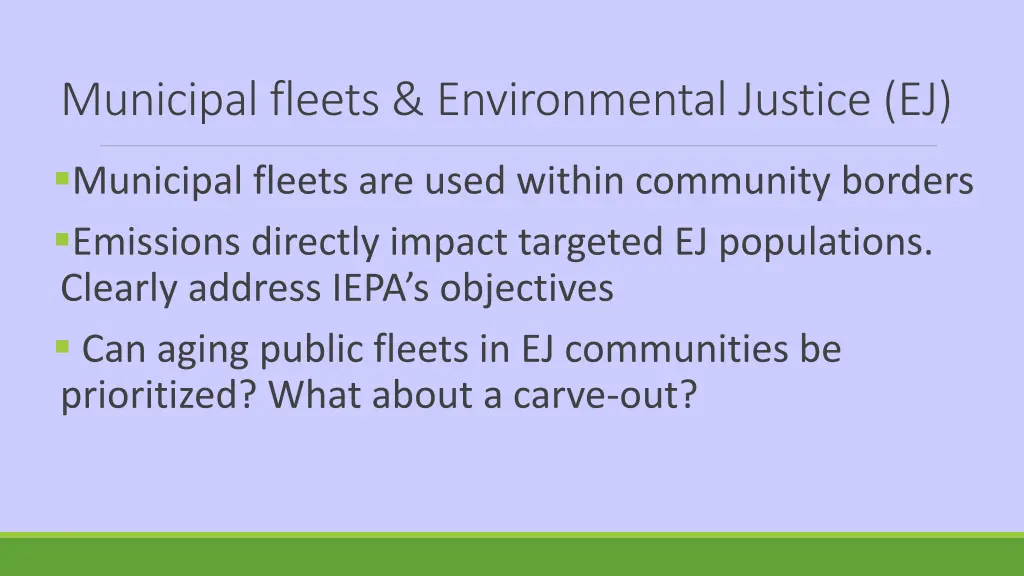 municipal fleets environmental justice ej