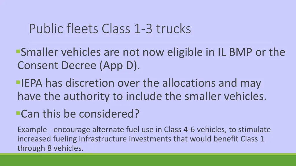 public fleets class 1 3 trucks