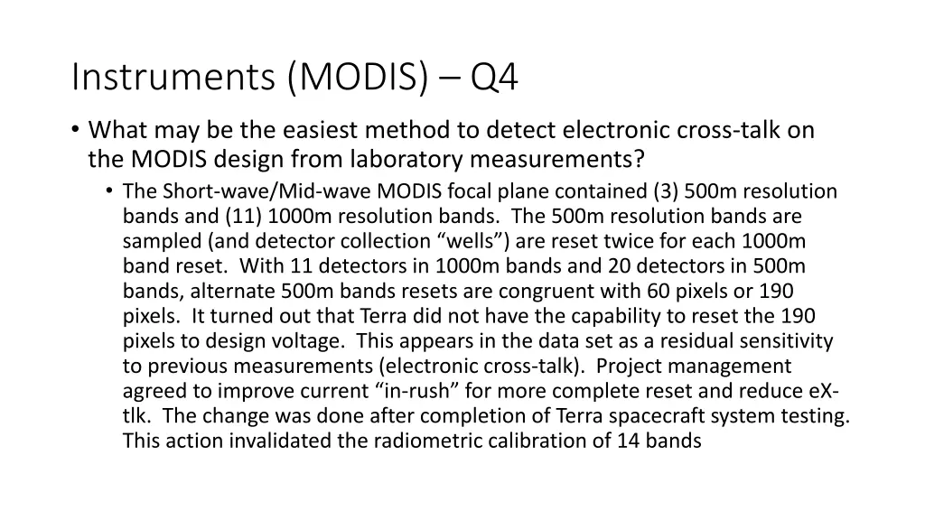 instruments modis q4