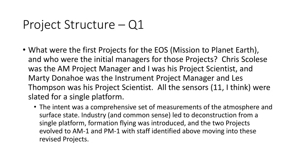 project structure q1