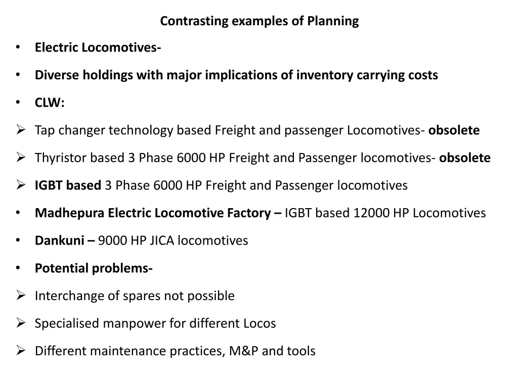 contrasting examples of planning