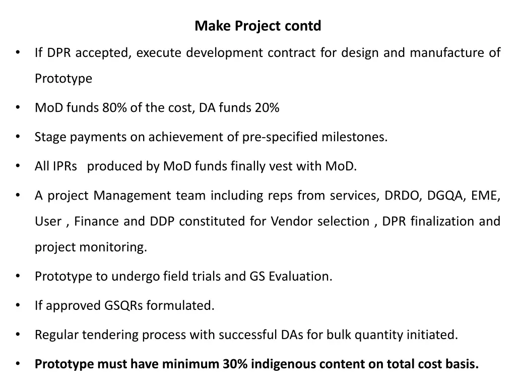 make project contd 1