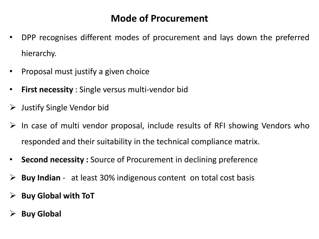 mode of procurement