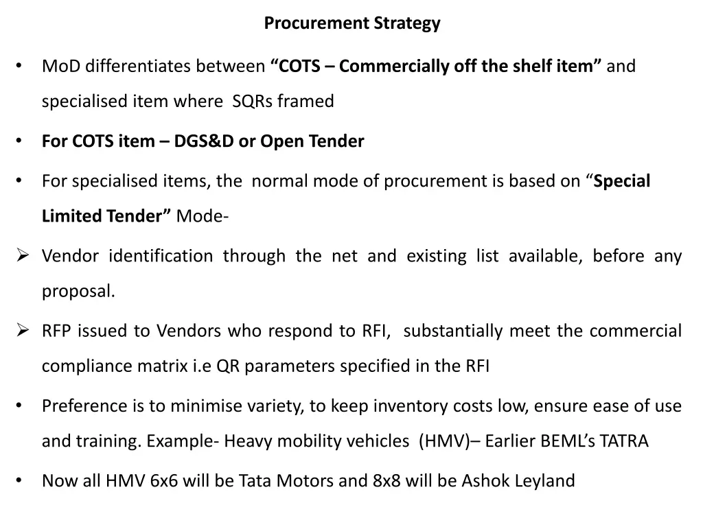 procurement strategy