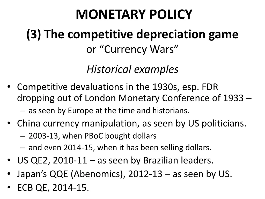 monetary policy