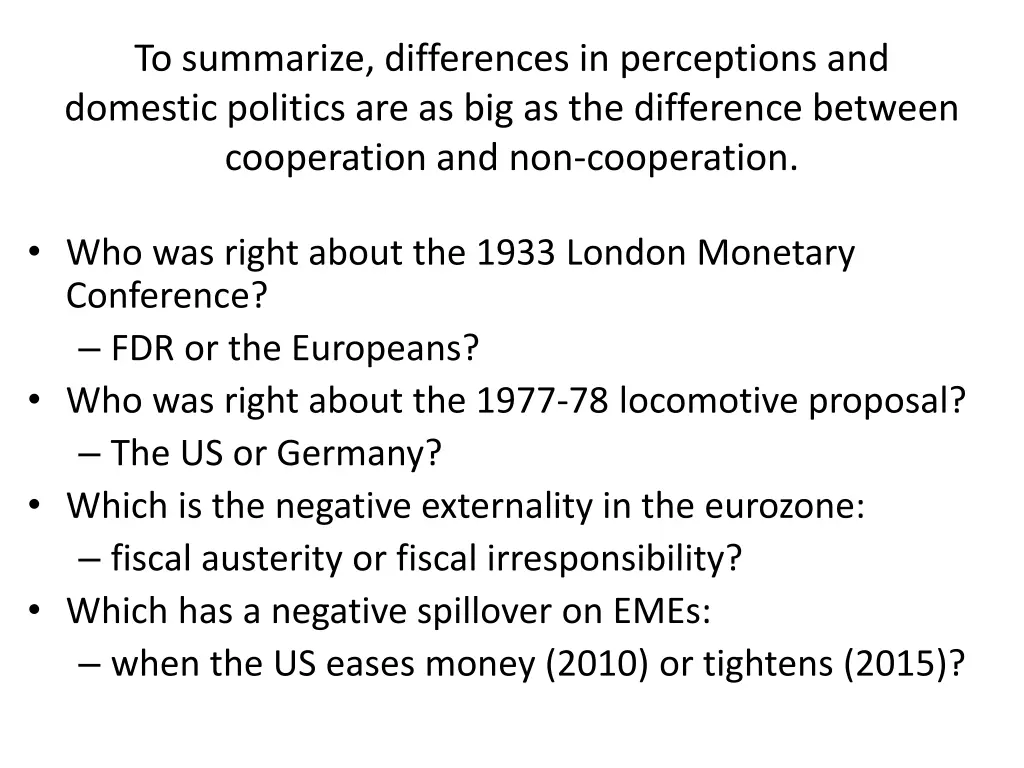 to summarize differences in perceptions