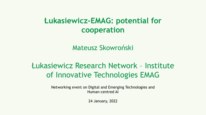 ukasiewicz emag potential for cooperation