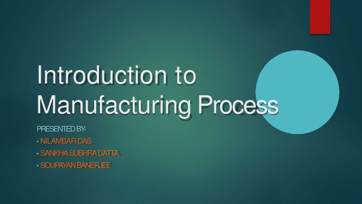 introduction to manufacturing process