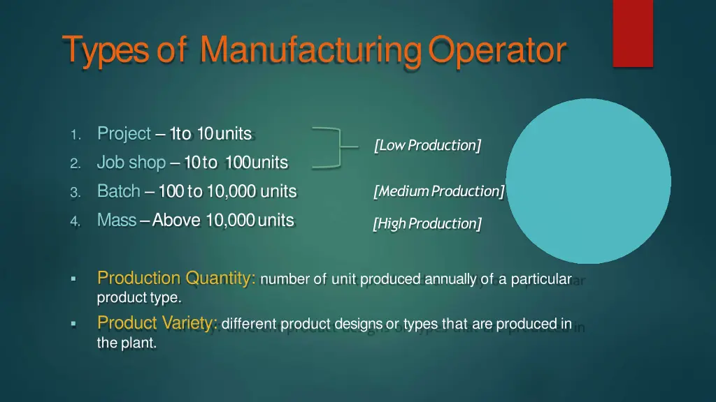 types of manufacturingoperator