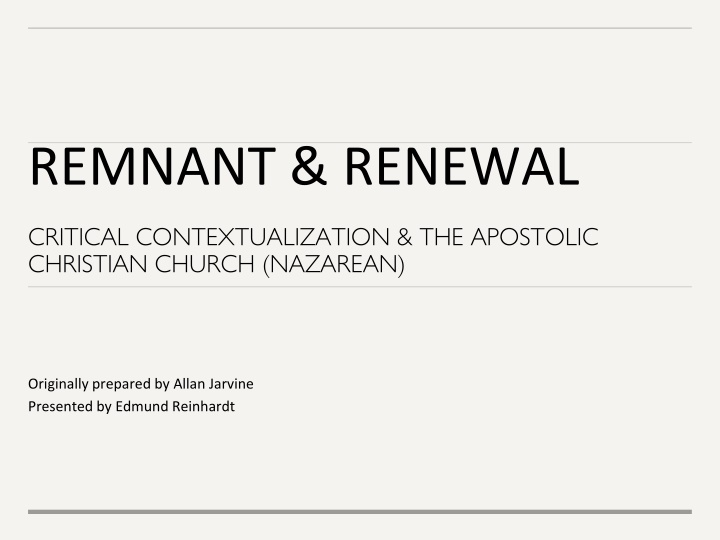 remnant renewal