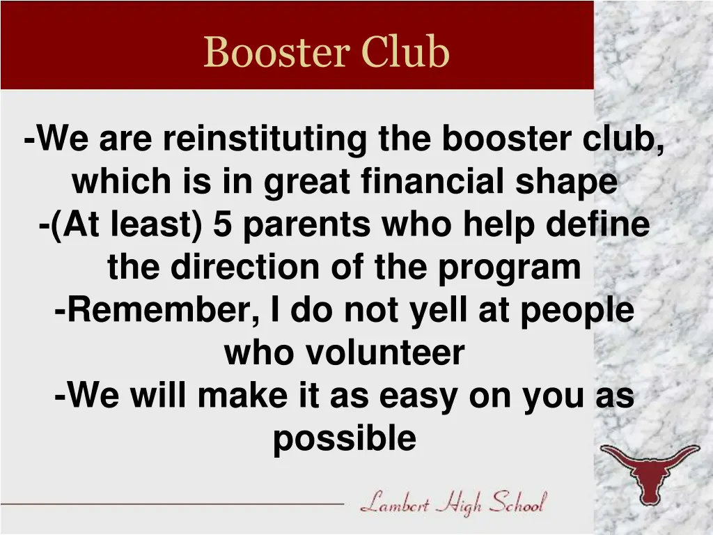 booster club