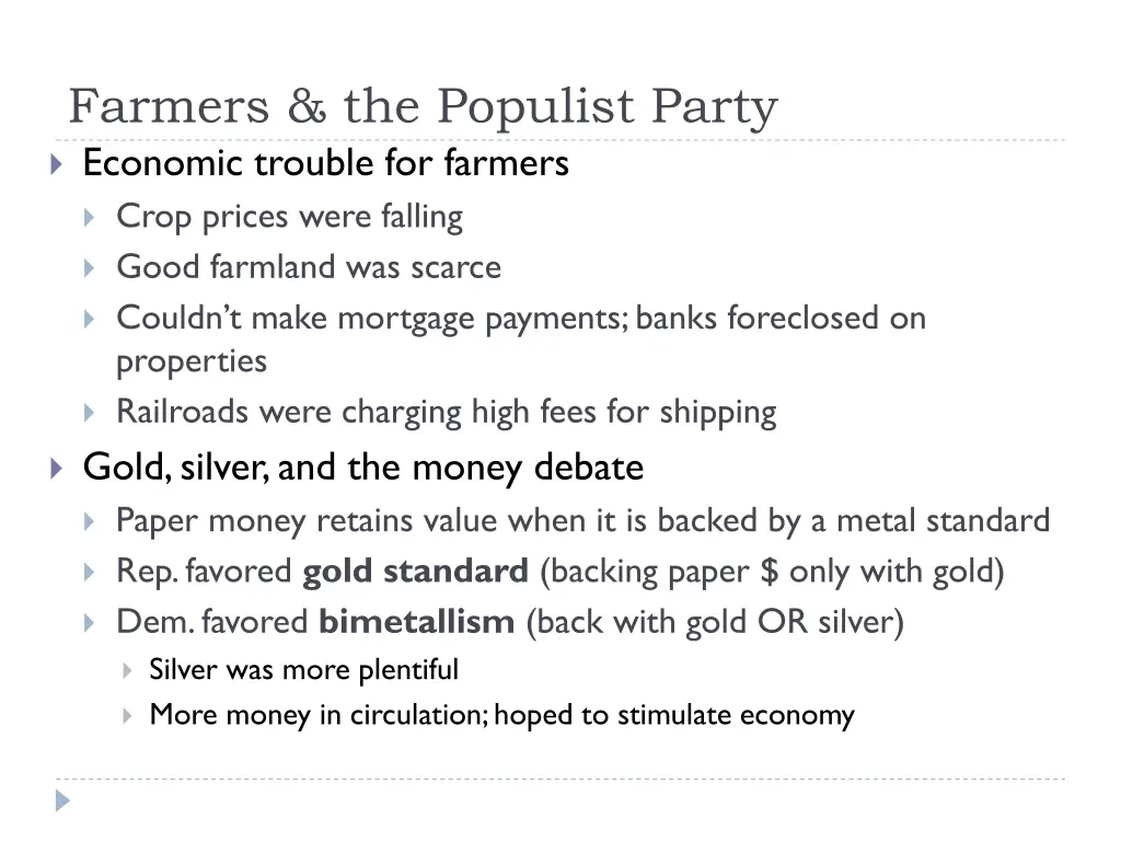 farmers the populist party economic trouble