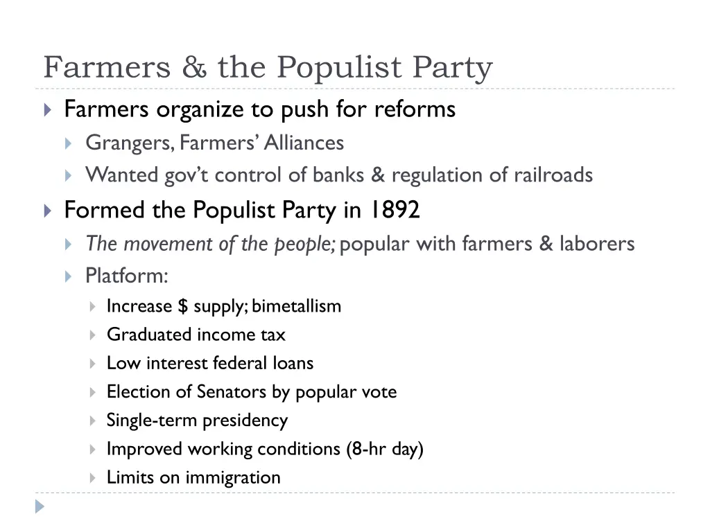 farmers the populist party farmers organize